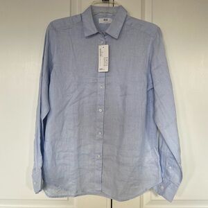 NWT Uniqlo premium linen button down shirt